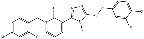 1-(2,4-DICHLOROBENZYL)-3-(5-[(3,4-DICHLOROBENZYL)SULFANYL]-4-METHYL-4H-1,2,4-TRIAZOL-3-YL)-2(1H)-PYRIDINONE Struktur