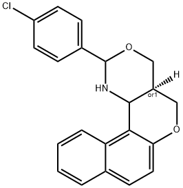 2-(4-CHLOROPHENYL)-1,4A,5,12C-TETRAHYDRO-2H,4H-BENZO[5,6]CHROMENO[4,3-D][1,3]OXAZINE Struktur