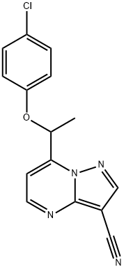 7-[1-(4-CHLOROPHENOXY)ETHYL]PYRAZOLO[1,5-A]PYRIMIDINE-3-CARBONITRILE Struktur