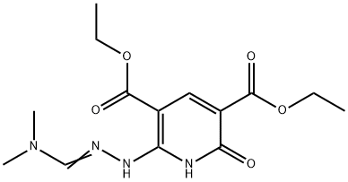 DIETHYL 6-(2-[(DIMETHYLAMINO)METHYLENE]HYDRAZINO)-2-OXO-1,2-DIHYDRO-3,5-PYRIDINEDICARBOXYLATE Struktur