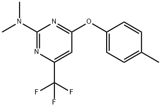 N,N-DIMETHYL-4-(4-METHYLPHENOXY)-6-(TRIFLUOROMETHYL)-2-PYRIMIDINAMINE Struktur