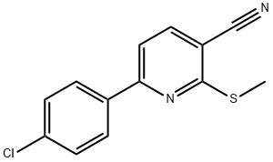 6-(4-CHLOROPHENYL)-2-(METHYLSULFANYL)NICOTINONITRILE Struktur