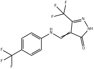 5-(TRIFLUOROMETHYL)-4-([4-(TRIFLUOROMETHYL)ANILINO]METHYLENE)-2,4-DIHYDRO-3H-PYRAZOL-3-ONE Struktur