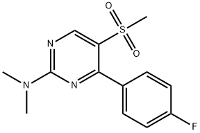 4-(4-FLUOROPHENYL)-N,N-DIMETHYL-5-(METHYLSULFONYL)-2-PYRIMIDINAMINE Struktur