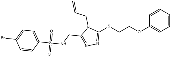 N-((4-ALLYL-5-[(2-PHENOXYETHYL)SULFANYL]-4H-1,2,4-TRIAZOL-3-YL)METHYL)-4-BROMOBENZENESULFONAMIDE Struktur