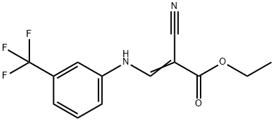 ETHYL 2-NITRILO-3-((3-(TRIFLUOROMETHYL)PHENYL)AMINO)PROP-2-ENOATE Struktur