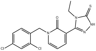 1-(2,4-DICHLOROBENZYL)-3-(4-ETHYL-5-SULFANYL-4H-1,2,4-TRIAZOL-3-YL)-2(1H)-PYRIDINONE Struktur