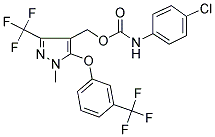 (1-METHYL-3-(TRIFLUOROMETHYL)-5-[3-(TRIFLUOROMETHYL)PHENOXY]-1H-PYRAZOL-4-YL)METHYL N-(4-CHLOROPHENYL)CARBAMATE Struktur