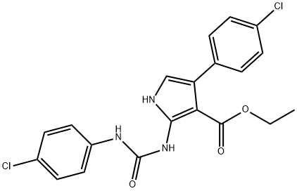 ETHYL 2-([(4-CHLOROANILINO)CARBONYL]AMINO)-4-(4-CHLOROPHENYL)-1H-PYRROLE-3-CARBOXYLATE Struktur