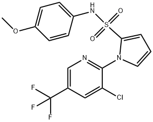 1-[3-CHLORO-5-(TRIFLUOROMETHYL)-2-PYRIDINYL]-N-(4-METHOXYPHENYL)-1H-PYRROLE-2-SULFONAMIDE Struktur