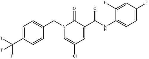 5-CHLORO-N-(2,4-DIFLUOROPHENYL)-2-OXO-1-[4-(TRIFLUOROMETHYL)BENZYL]-1,2-DIHYDRO-3-PYRIDINECARBOXAMIDE Struktur