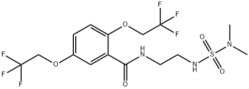 N-(2-([(DIMETHYLAMINO)SULFONYL]AMINO)ETHYL)-2,5-BIS(2,2,2-TRIFLUOROETHOXY)BENZENECARBOXAMIDE Struktur