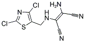 2-AMINO-3-([(2,4-DICHLORO-1,3-THIAZOL-5-YL)METHYL]AMINO)BUT-2-ENEDINITRILE Struktur