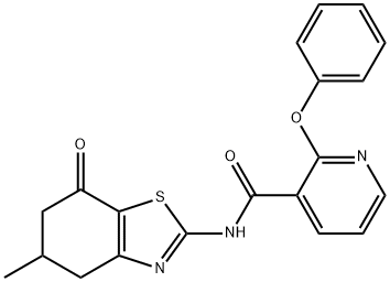 N-(5-METHYL-7-OXO(4,5,6-TRIHYDROBENZOTHIAZOL-2-YL))(2-PHENOXY(3-PYRIDYL))FORMAMIDE Struktur