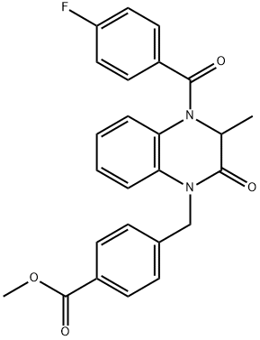 METHYL 4-([4-(4-FLUOROBENZOYL)-3-METHYL-2-OXO-3,4-DIHYDRO-1(2H)-QUINOXALINYL]METHYL)BENZENECARBOXYLATE Struktur