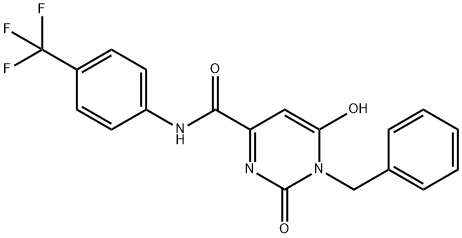 1-BENZYL-6-HYDROXY-2-OXO-N-[4-(TRIFLUOROMETHYL)PHENYL]-1,2-DIHYDRO-4-PYRIMIDINECARBOXAMIDE Struktur