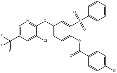 4-([3-CHLORO-5-(TRIFLUOROMETHYL)-2-PYRIDINYL]OXY)-2-(PHENYLSULFONYL)PHENYL 4-CHLOROBENZENECARBOXYLATE Struktur