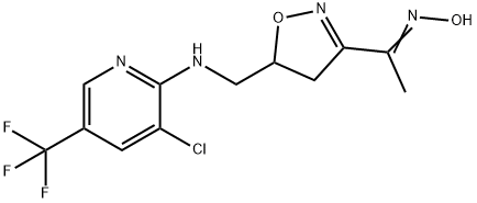 1-[5-(([3-CHLORO-5-(TRIFLUOROMETHYL)-2-PYRIDINYL]AMINO)METHYL)-4,5-DIHYDRO-3-ISOXAZOLYL]-1-ETHANONE OXIME Struktur