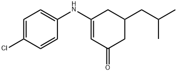 3-((4-CHLOROPHENYL)AMINO)-5-(2-METHYLPROPYL)CYCLOHEX-2-EN-1-ONE Struktur