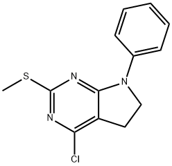 4-CHLORO-6,7-DIHYDRO-2-(METHYLTHIO)-7-PHENYL-(5H)-PYRROLO[2,3-D]PYRIMIDINE Struktur