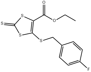 ETHYL 5-[(4-FLUOROBENZYL)SULFANYL]-2-THIOXO-1,3-DITHIOLE-4-CARBOXYLATE Struktur