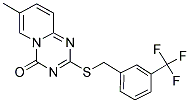 7-METHYL-2-([3-(TRIFLUOROMETHYL)BENZYL]SULFANYL)-4H-PYRIDO[1,2-A][1,3,5]TRIAZIN-4-ONE Struktur