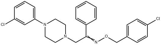 2-[4-(3-CHLOROPHENYL)PIPERAZINO]-1-PHENYL-1-ETHANONE O-(4-CHLOROBENZYL)OXIME Struktur