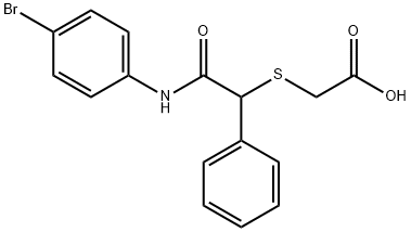 2-([2-(4-BROMOANILINO)-2-OXO-1-PHENYLETHYL]SULFANYL)ACETIC ACID Struktur