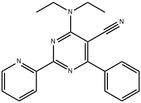 4-(DIETHYLAMINO)-6-PHENYL-2-(2-PYRIDINYL)-5-PYRIMIDINECARBONITRILE Struktur