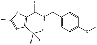 N-(4-METHOXYBENZYL)-2-METHYL-4-(TRIFLUOROMETHYL)-1,3-THIAZOLE-5-CARBOXAMIDE Struktur