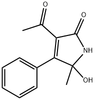 3-ACETYL-5-HYDROXY-5-METHYL-4-PHENYL-1,5-DIHYDRO-PYRROL-2-ONE Struktur