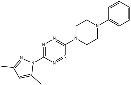 3-(3,5-DIMETHYL-1H-PYRAZOL-1-YL)-6-(4-PHENYLPIPERAZINO)-1,2,4,5-TETRAAZINE Struktur