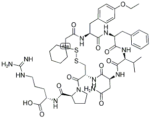 BETA-MERCAPTO-BETA,BETA-CYCLOPENTAMETHYLENE-PROPIONYL-TYR(ET)-PHE-VAL-ASN-CYS-PRO-ARG-OH Struktur