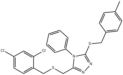 2,4-DICHLOROBENZYL (5-[(4-METHYLBENZYL)SULFANYL]-4-PHENYL-4H-1,2,4-TRIAZOL-3-YL)METHYL SULFIDE Struktur