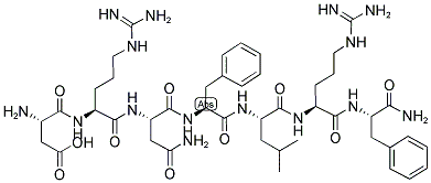 H-ASP-ARG-ASN-PHE-LEU-ARG-PHE-NH2 Struktur