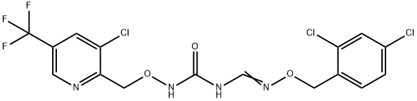 N-([3-CHLORO-5-(TRIFLUOROMETHYL)-2-PYRIDINYL]METHOXY)-N-(([(2,4-DICHLOROBENZYL)OXY]IMINO)METHYL)UREA Struktur