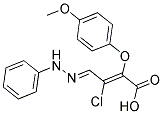 3-CHLORO-2-(4-METHOXYPHENOXY)-4-(2-PHENYLHYDRAZONO)BUT-2-ENOIC ACID Struktur