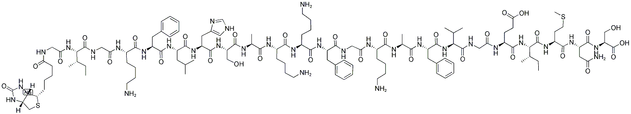 BIOTIN-GLY-ILE-GLY-LYS-PHE-LEU-HIS-SER-ALA-LYS-LYS-PHE-GLY-LYS-ALA-PHE-VAL-GLY-GLU-ILE-MET-ASN-SER Struktur