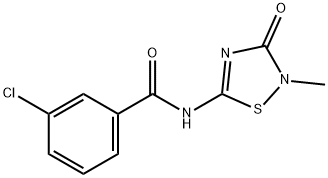 3-CHLORO-N-(2-METHYL-3-OXO-2,3-DIHYDRO-1,2,4-THIADIAZOL-5-YL)BENZENECARBOXAMIDE Struktur