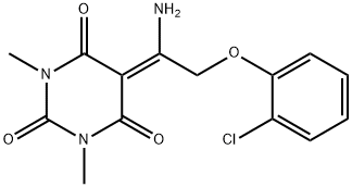 5-[1-AMINO-2-(2-CHLOROPHENOXY)ETHYLIDENE]-1,3-DIMETHYL-2,4,6(1H,3H,5H)-PYRIMIDINETRIONE Struktur