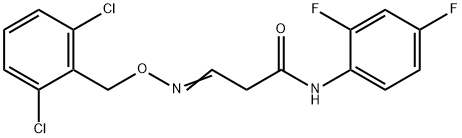 3-([(2,6-DICHLOROBENZYL)OXY]IMINO)-N-(2,4-DIFLUOROPHENYL)PROPANAMIDE Struktur