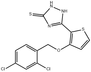 5-(3-[(2,4-DICHLOROBENZYL)OXY]-2-THIENYL)-4H-1,2,4-TRIAZOL-3-YLHYDROSULFIDE Struktur