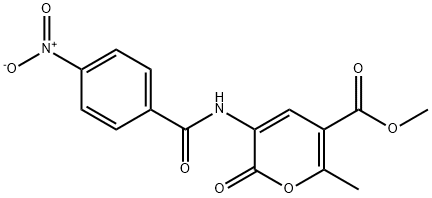 METHYL 6-METHYL-3-[(4-NITROBENZOYL)AMINO]-2-OXO-2H-PYRAN-5-CARBOXYLATE Struktur