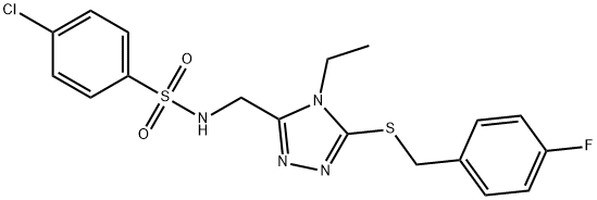 4-CHLORO-N-((4-ETHYL-5-[(4-FLUOROBENZYL)SULFANYL]-4H-1,2,4-TRIAZOL-3-YL)METHYL)BENZENESULFONAMIDE Struktur