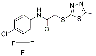 N-[4-CHLORO-3-(TRIFLUOROMETHYL)PHENYL]-2-[(5-METHYL-1,3,4-THIADIAZOL-2-YL)SULFANYL]ACETAMIDE Struktur