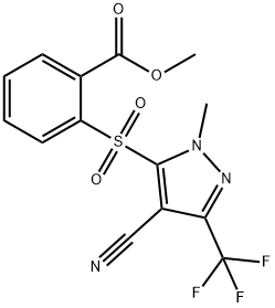 METHYL 2-([4-CYANO-1-METHYL-3-(TRIFLUOROMETHYL)-1H-PYRAZOL-5-YL]SULFONYL)BENZENECARBOXYLATE Struktur