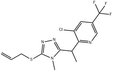 2-(1-[5-(ALLYLSULFANYL)-4-METHYL-4H-1,2,4-TRIAZOL-3-YL]ETHYL)-3-CHLORO-5-(TRIFLUOROMETHYL)PYRIDINE Struktur