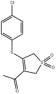 3-ACETYL-4-[(4-CHLOROPHENYL)SULFANYL]-2,5-DIHYDRO-1H-1LAMBDA6-THIOPHENE-1,1-DIONE Struktur