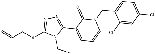 3-[5-(ALLYLSULFANYL)-4-ETHYL-4H-1,2,4-TRIAZOL-3-YL]-1-(2,4-DICHLOROBENZYL)-2(1H)-PYRIDINONE Struktur