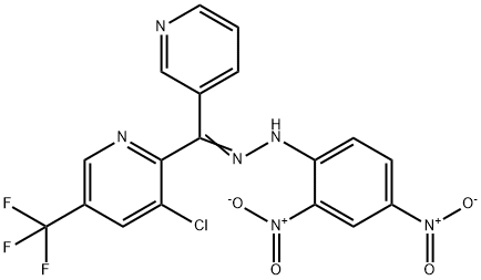 [3-CHLORO-5-(TRIFLUOROMETHYL)-2-PYRIDINYL](3-PYRIDINYL)METHANONE N-(2,4-DINITROPHENYL)HYDRAZONE Struktur